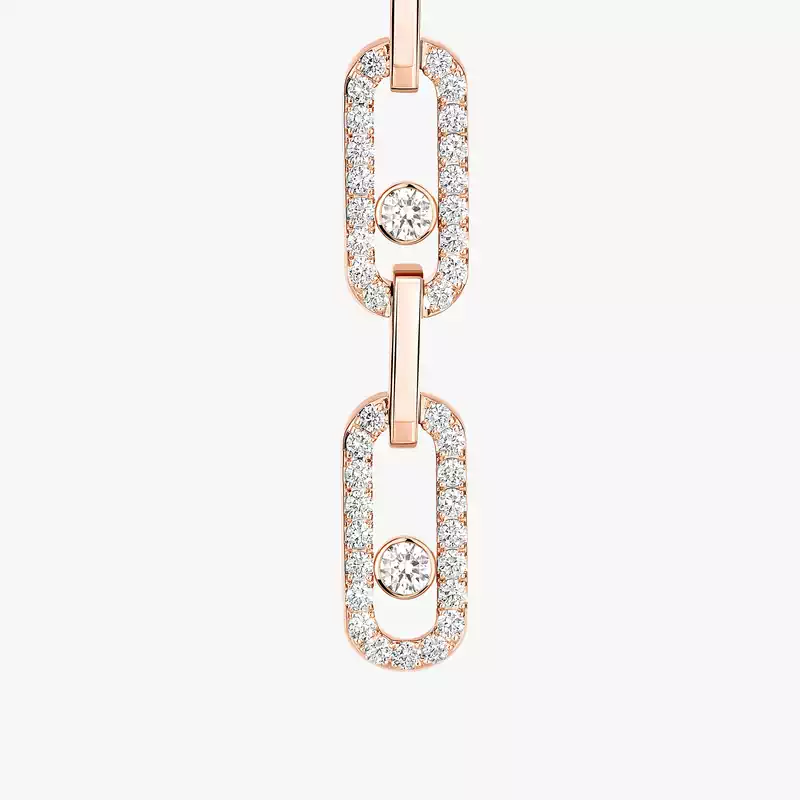 Move Link Multi Pendant Earrings Pink Gold For Her Diamond Earrings 12011-PG