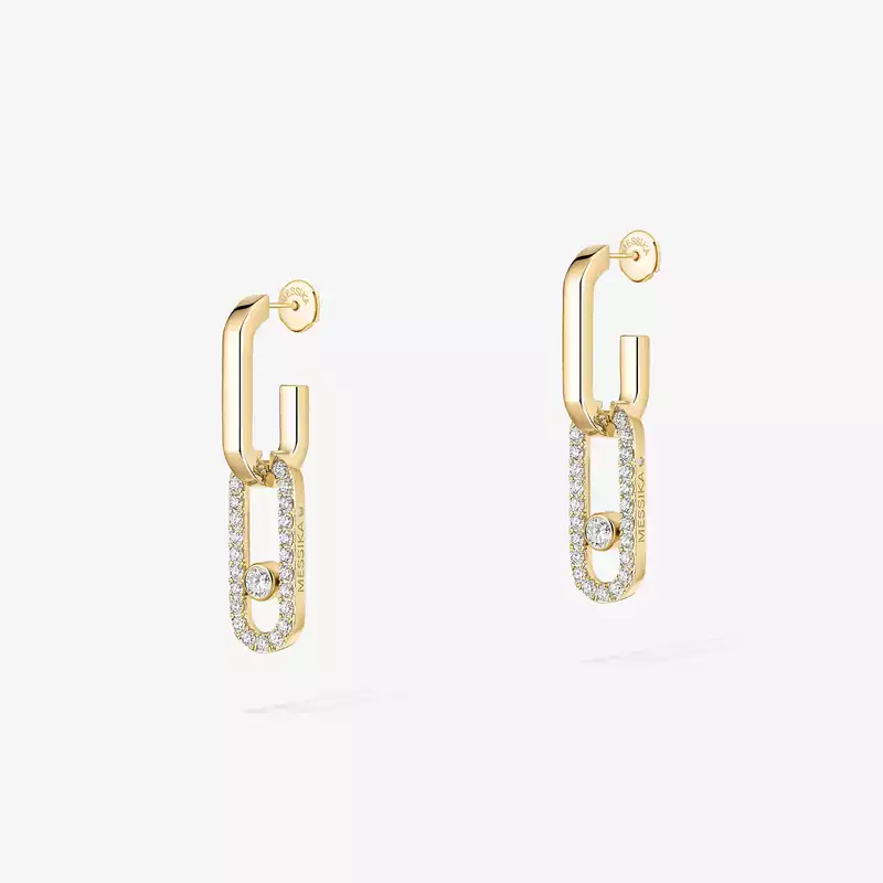 Move Link earrings Yellow Gold For Her Diamond Earrings 12469-YG