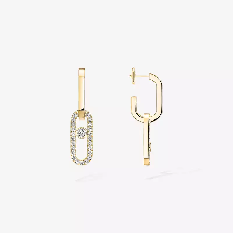 Move Link earrings Yellow Gold For Her Diamond Earrings 12469-YG