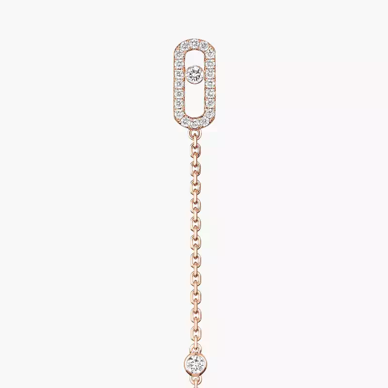 Boucles d'oreilles Femme Or Rose Diamant Pendantes Move Uno 11321-PG