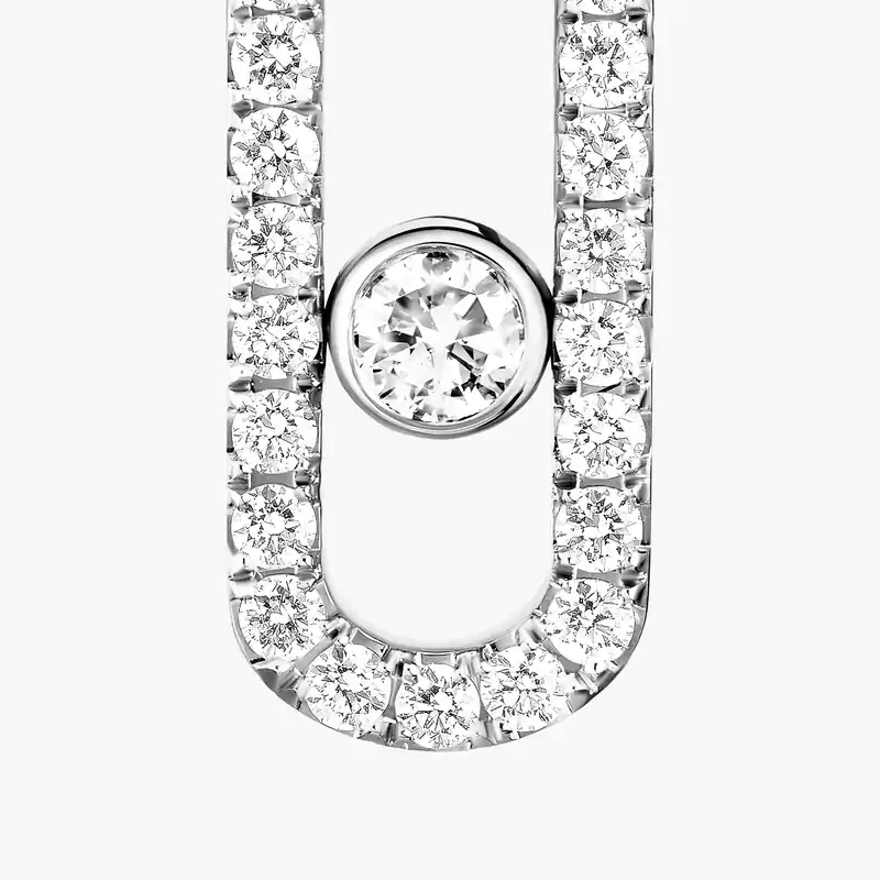 Boucles d'oreilles Femme Or Blanc Diamant Move Uno Pavées 12183-WG