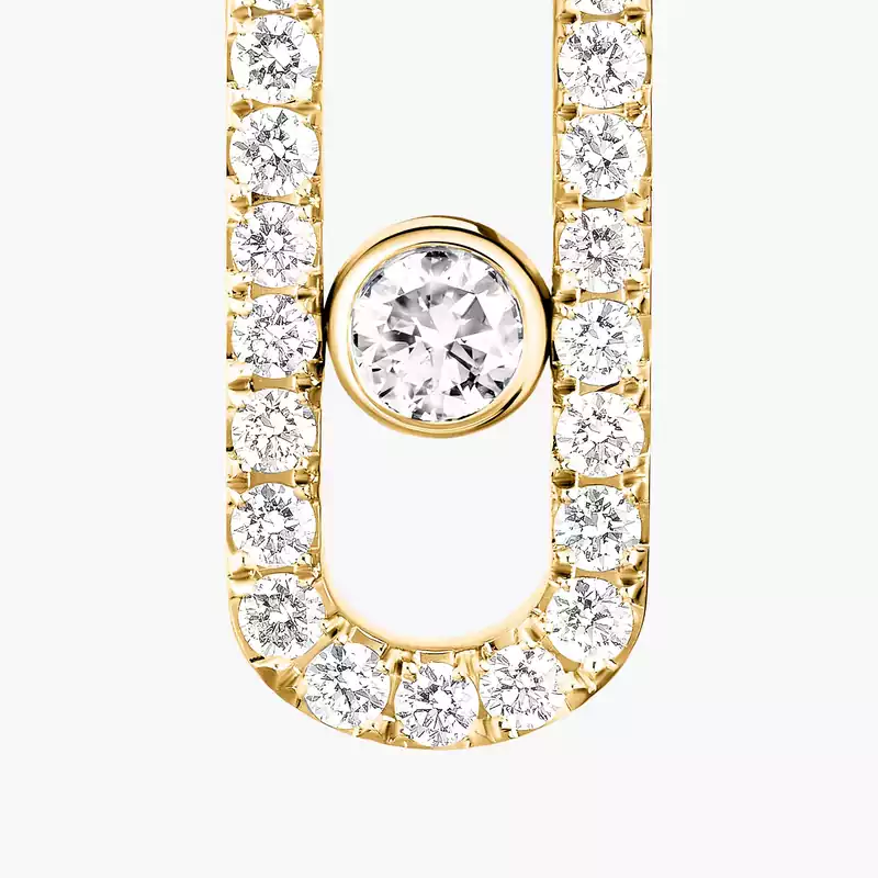 Move Uno Mit Diamanten ausgefasst Für sie Diamant Ohrringe Gelbgold 12183-YG