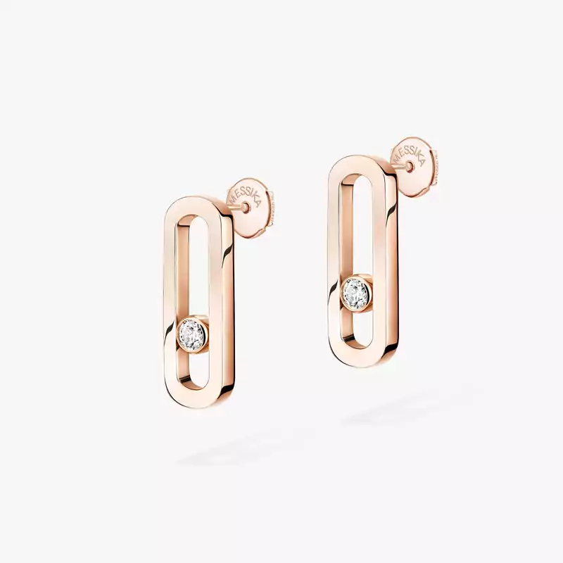 Boucles d'oreilles Femme Or Rose Diamant Move Uno 12182-PG