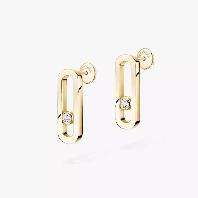 Move Uno earrings Yellow Gold For Her Diamond Earrings 12182-YG