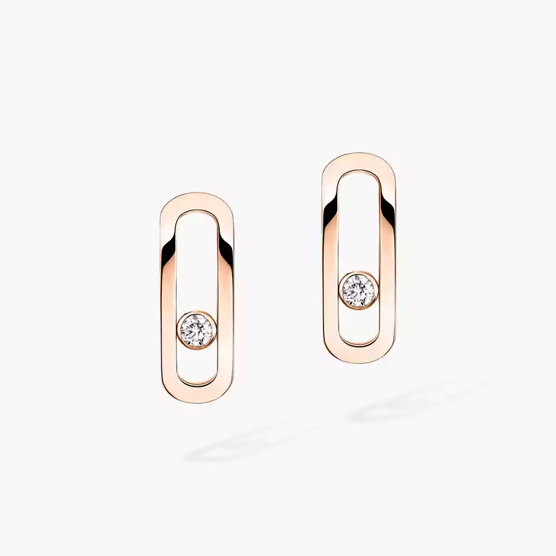 Boucles d'oreilles Femme Or Rose Diamant Move Uno 12182-PG