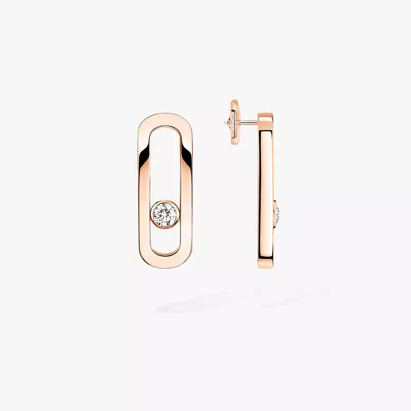 Boucles d'oreilles Femme Or Rose Diamant Move Uno 12182-PG