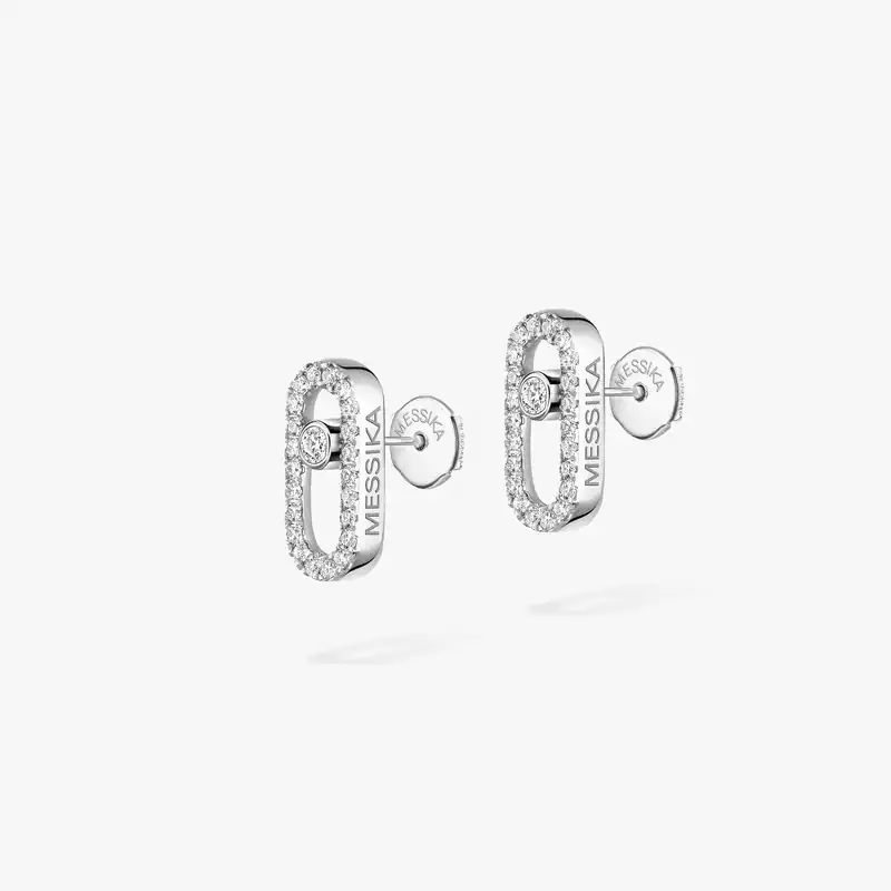 Move Uno stud earrings White Gold For Her Diamond Earrings 05634-WG