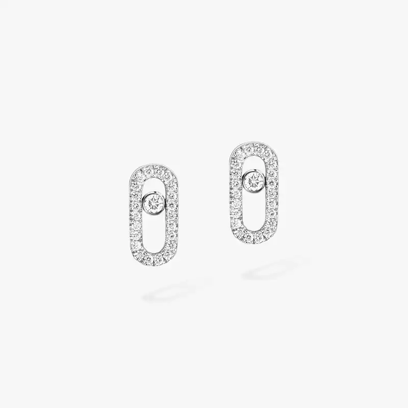 Boucles d'oreilles Femme Or Blanc Diamant Puces Move Uno 05634-WG
