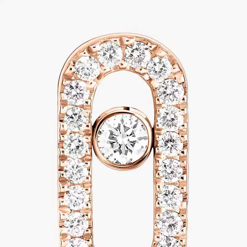 Puces Move Uno Pink Gold For Her Diamond Earrings 05634-PG