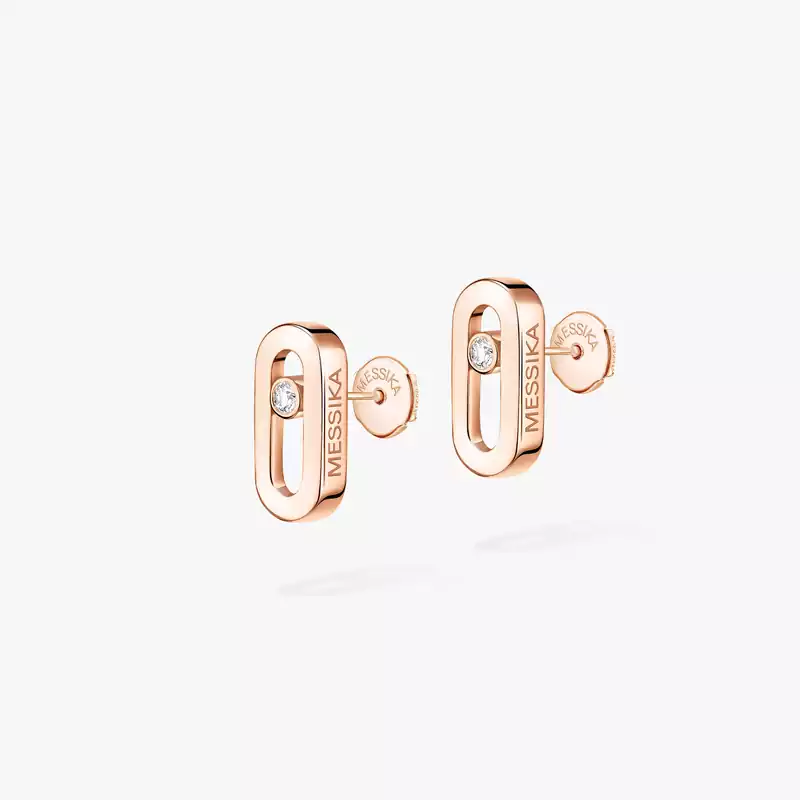 Move Uno stud earrings Pink Gold For Her Diamond Earrings 12305-PG