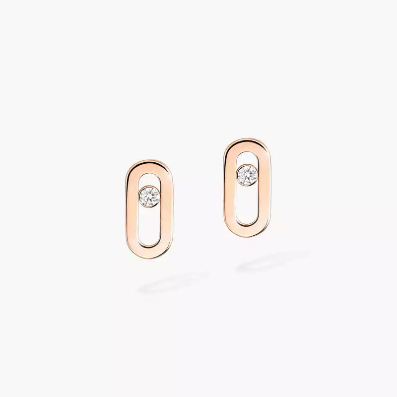 Boucles d'oreilles Femme Or Rose Diamant Puces Move Uno Or 12305-PG