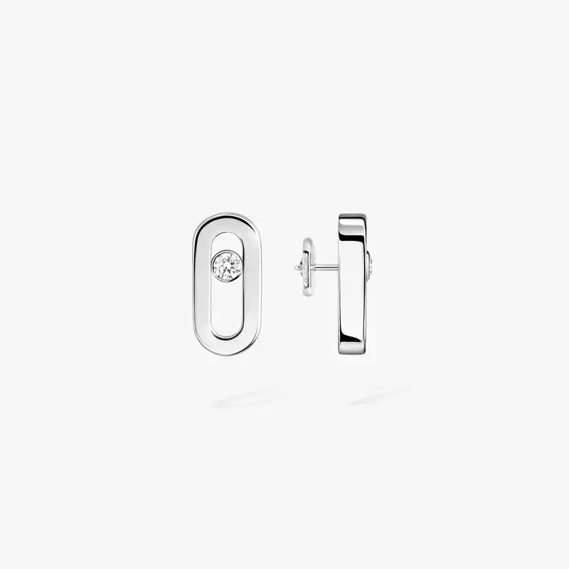 Earrings For Her White Gold Diamond Gold Move Uno Stud Earrings 12305-WG