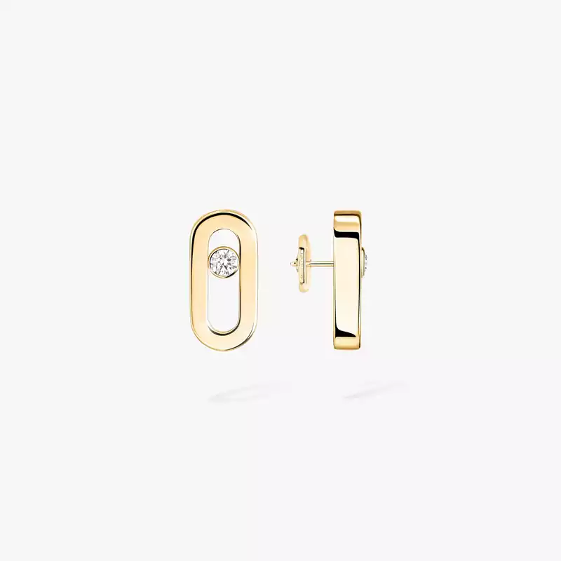 Move Uno Diamond Stud Earrings in Yellow Gold | Messika 12305-YG