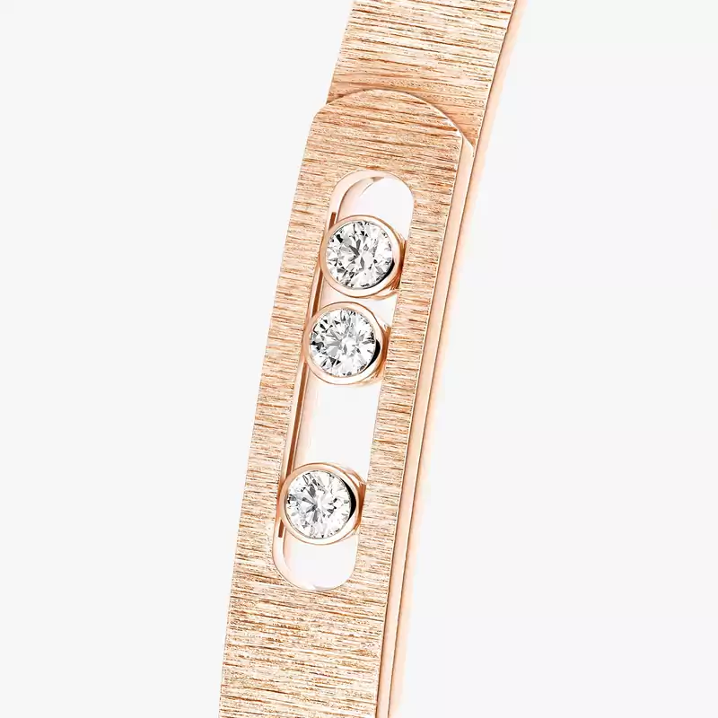 Move Noa Ciselé bangle Pink Gold Mixed Diamond Bracelet 14481-PG