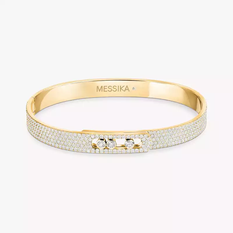 Bracelet Femme Or Jaune Diamant Bangle Move Noa Pavé 12722-YG