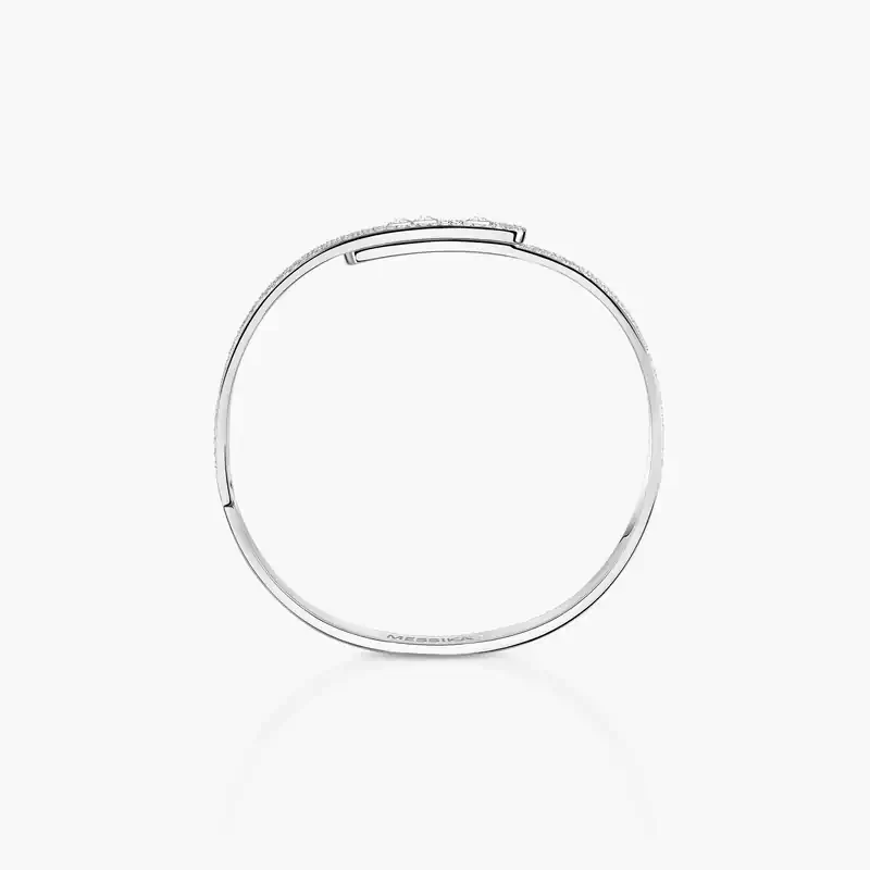 Bracelet Femme Or Blanc Diamant Bangle Move Noa Pavé 12722-WG