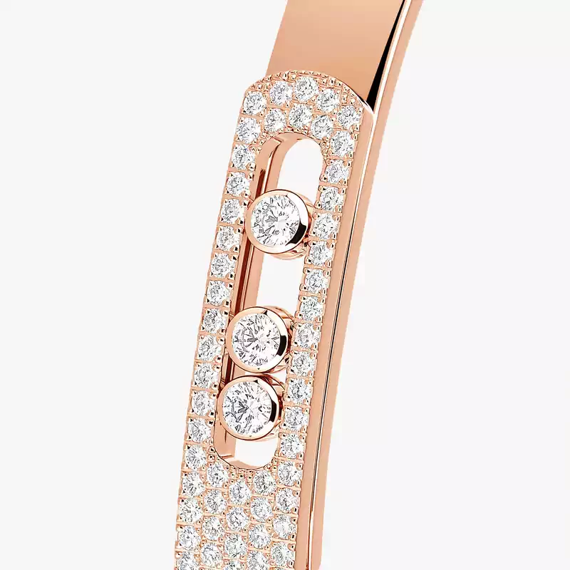 Move Noa half pavé bangle Pink Gold For Her Diamond Bracelet 06371-PG