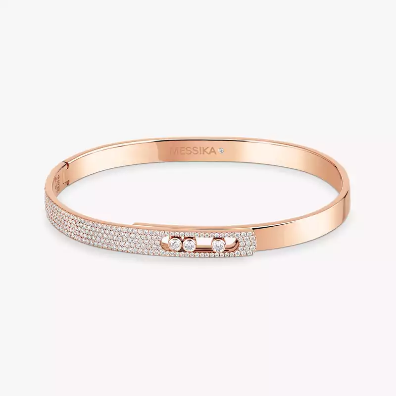 Bracelet Femme Or Rose Diamant Bangle Move Noa PM Semi Pavé 10093-PG