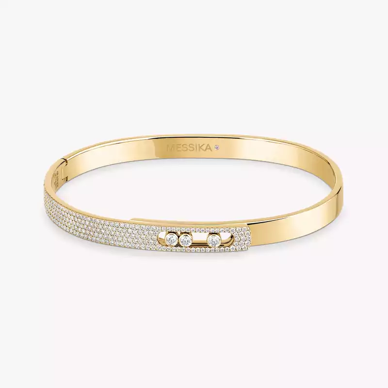 Bracelet For Her Yellow Gold Diamond Move Noa Semi-Pavé Bangle SM 10093-YG