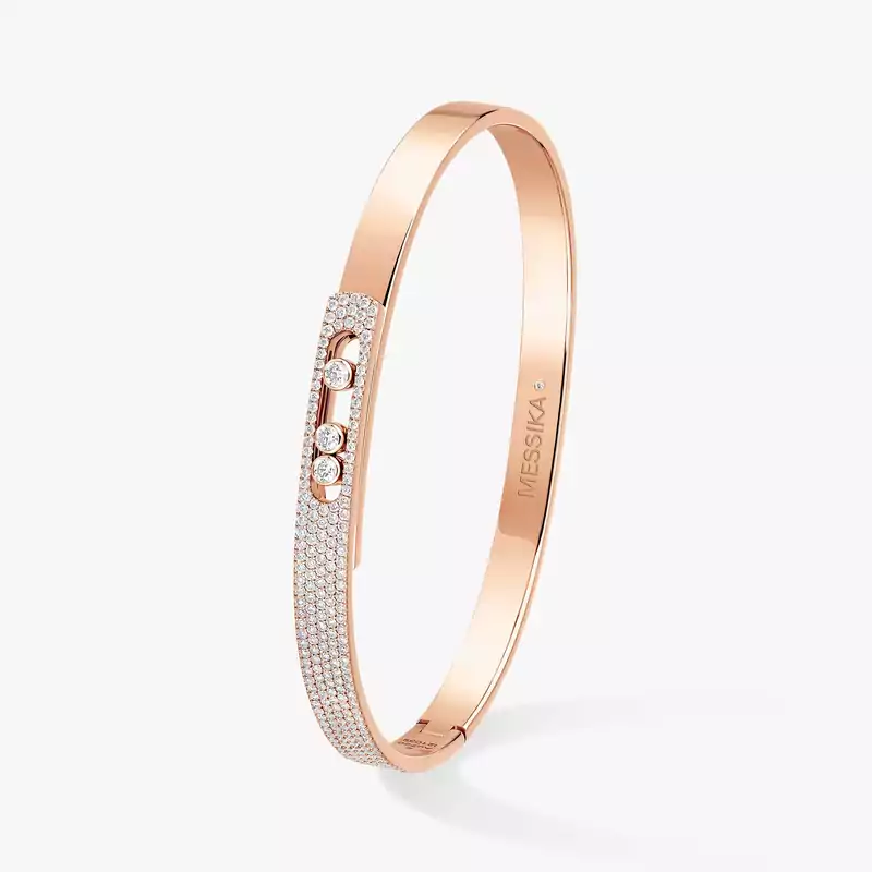 Bracelet Femme Or Rose Diamant Bangle Move Noa PM Semi Pavé 10093-PG