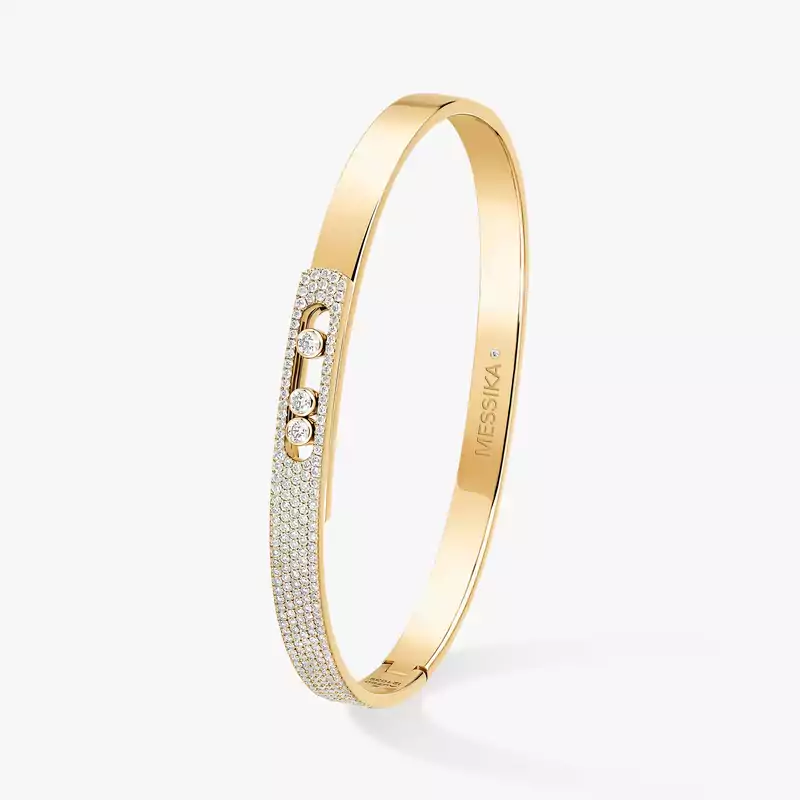 Bracelet For Her Yellow Gold Diamond Move Noa Semi-Pavé Bangle SM 10093-YG