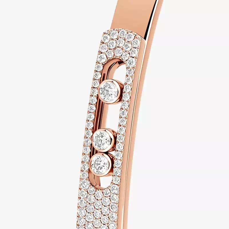 Bracelet Femme Or Rose Diamant Bangle Move Noa PM Semi Pavé 10093-PG