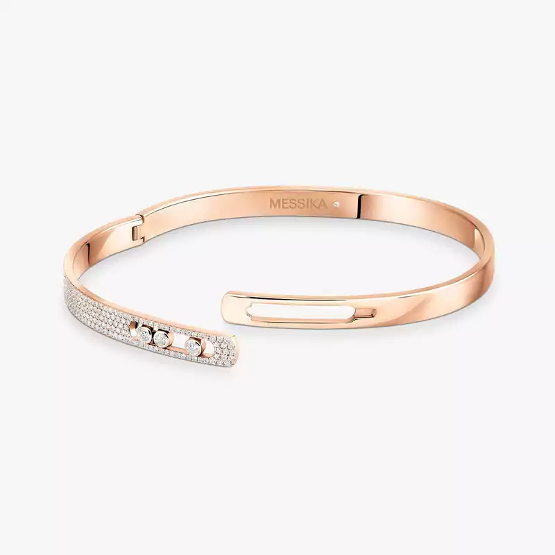 Mit Diamanten ausgefasste Move Noa Armspange KM Für sie Diamant Armband Roségold 10093-PG