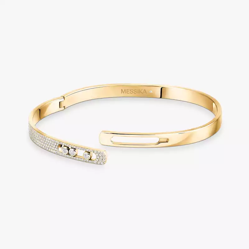 Bracelet For Her Yellow Gold Diamond Move Noa Semi-Pavé Bangle SM 10093-YG