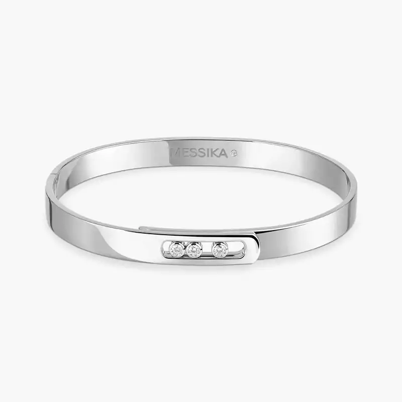 Bracelet Femme Or Blanc Diamant Bangle Move Noa 06368-WG