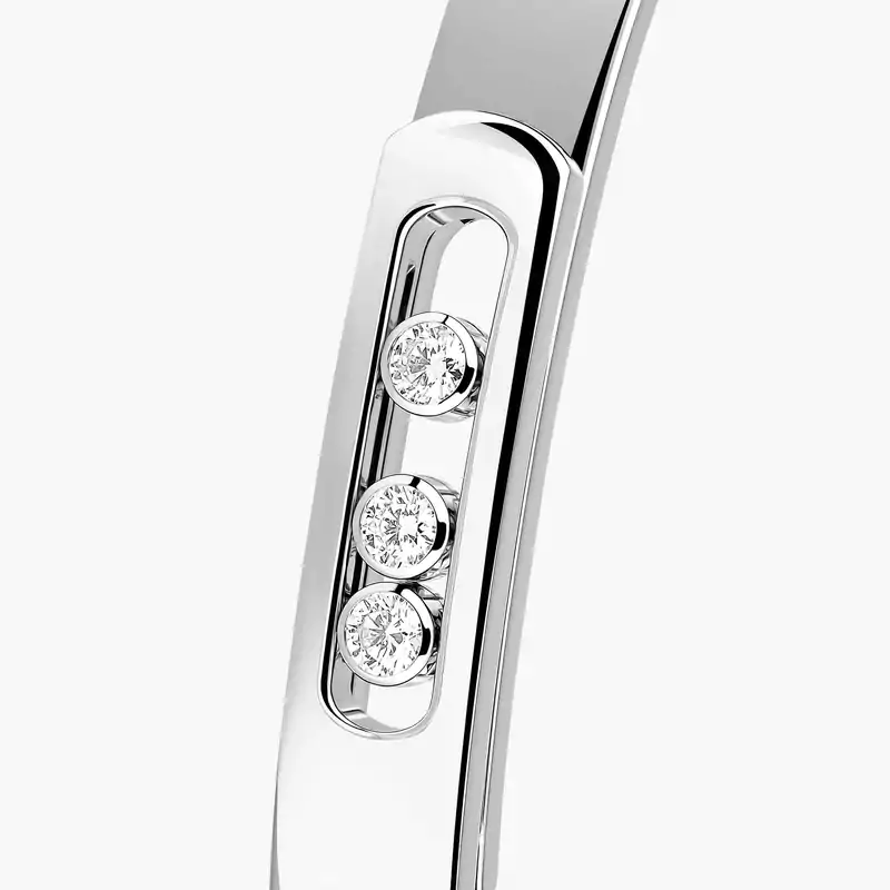 Bracelet Femme Or Blanc Diamant Bangle Move Noa 06368-WG