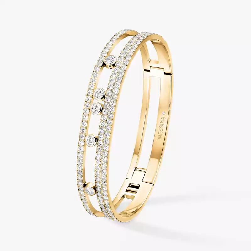 Move Romane pavé bangle large Yellow Gold For Her Diamond Bracelet 06733-YG