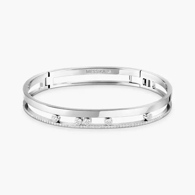 Браслет Для нее Белое золото Бриллиантами Bangle Move Romane  06514-WG