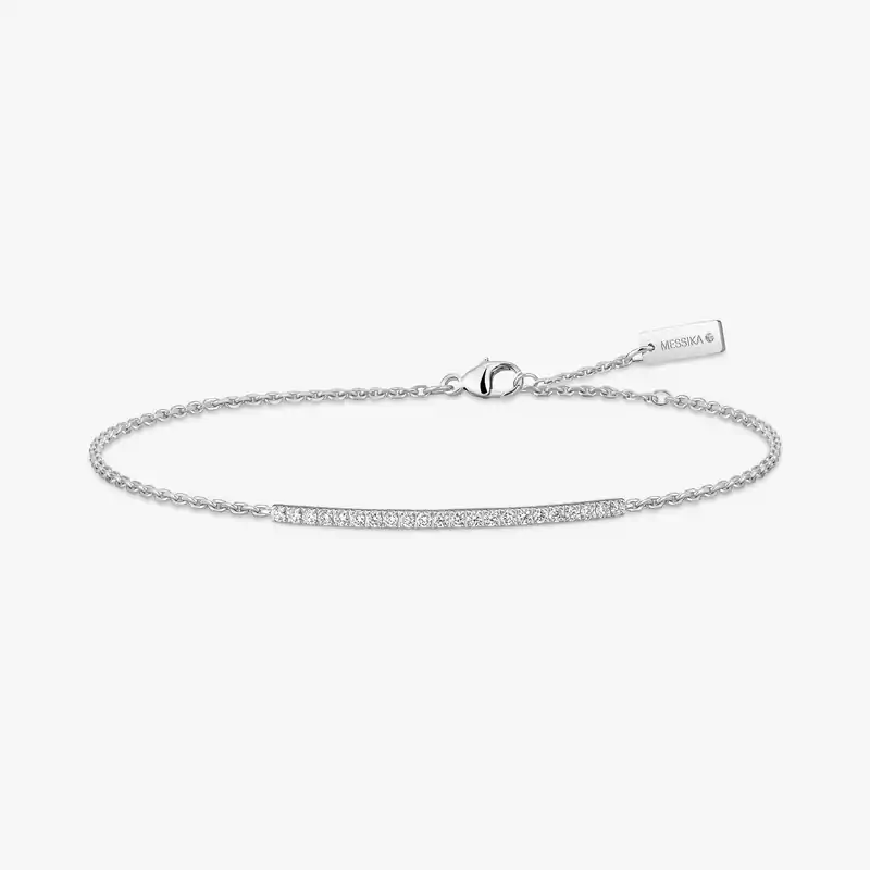 Bracelet Femme Or Blanc Diamant Gatsby Barrette 05446-WG