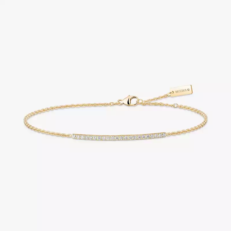 Bracelet For Her Yellow Gold Diamond Gatsby Bar 05446-YG