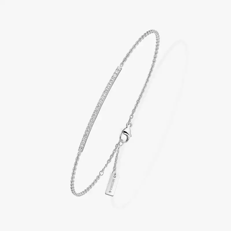Bracelet Femme Or Blanc Diamant Gatsby Barrette 05446-WG
