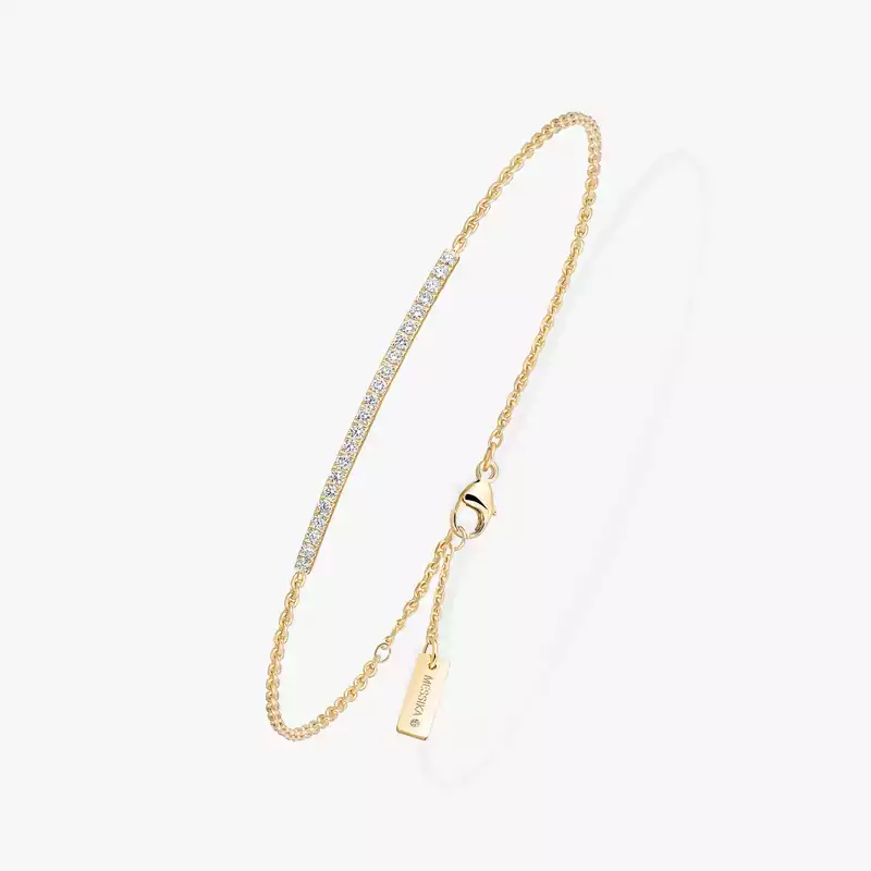 Bracelet For Her Yellow Gold Diamond Gatsby Bar 05446-YG