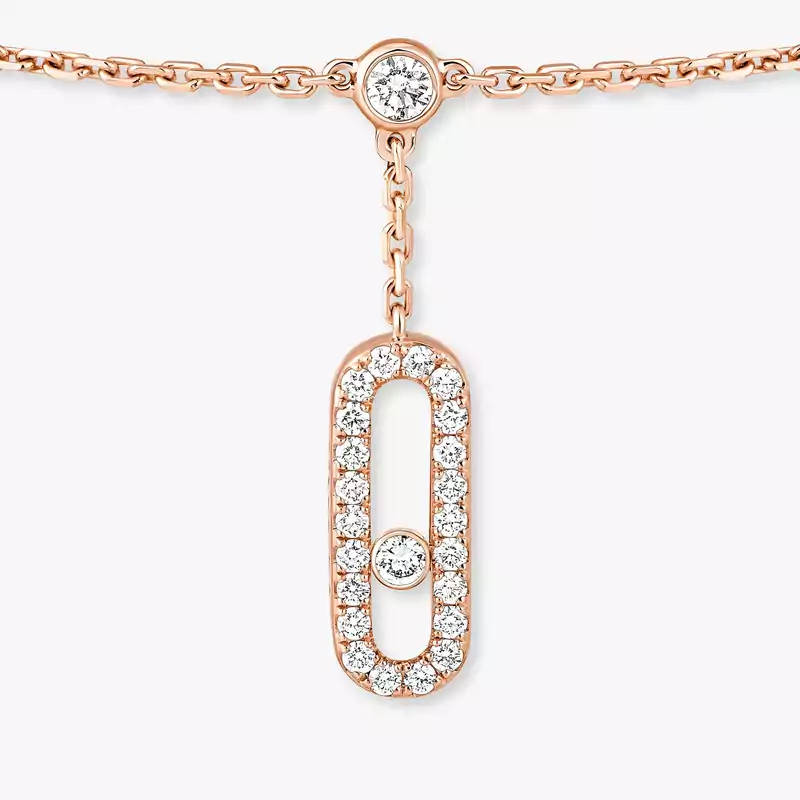 Bracelet Femme Or Rose Diamant Bracelet de Cheville Move Uno Pavé 06592-PG