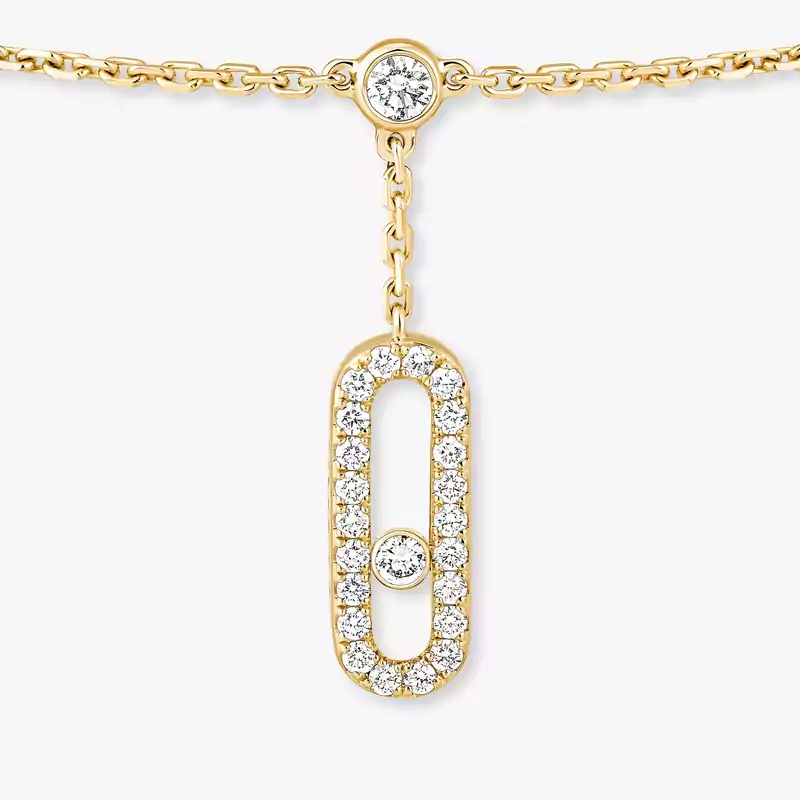 Move Uno Ankle Bracelet Pavé Yellow Gold For Her Diamond Bracelet 06592-YG