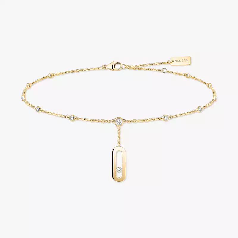 Move Uno Ankle Bracelet Yellow Gold For Her Diamond Bracelet 10100-YG