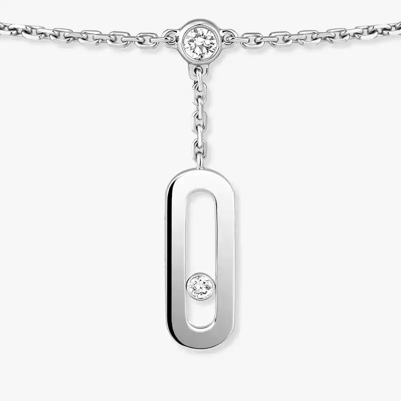 Bracelet Femme Or Blanc Diamant Bracelet de Cheville Move Uno 10100-WG