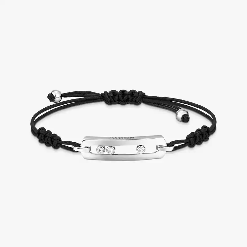 Bracelet Femme Or Blanc Diamant Move Cordon Motif L  05311-WG