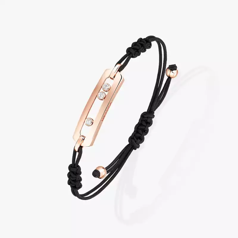 Bracelet Femme Or Rose Diamant Move Cordon Motif L 05311-PG