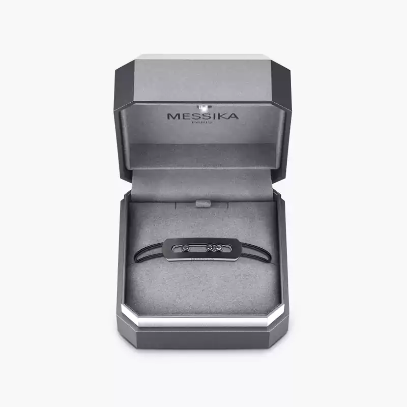Bracelet Homme Titane Black Diamant Cordon Move Titanium Black 10830-TB