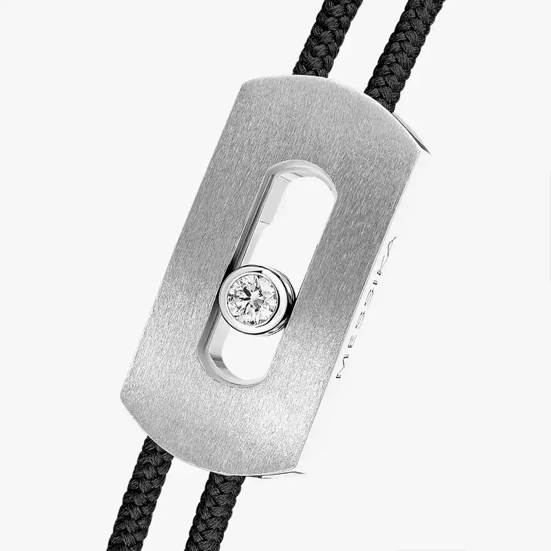 Bracelet Homme Titane Naturel Diamant Cordon Move Titanium Naturel Noir 14416-TN