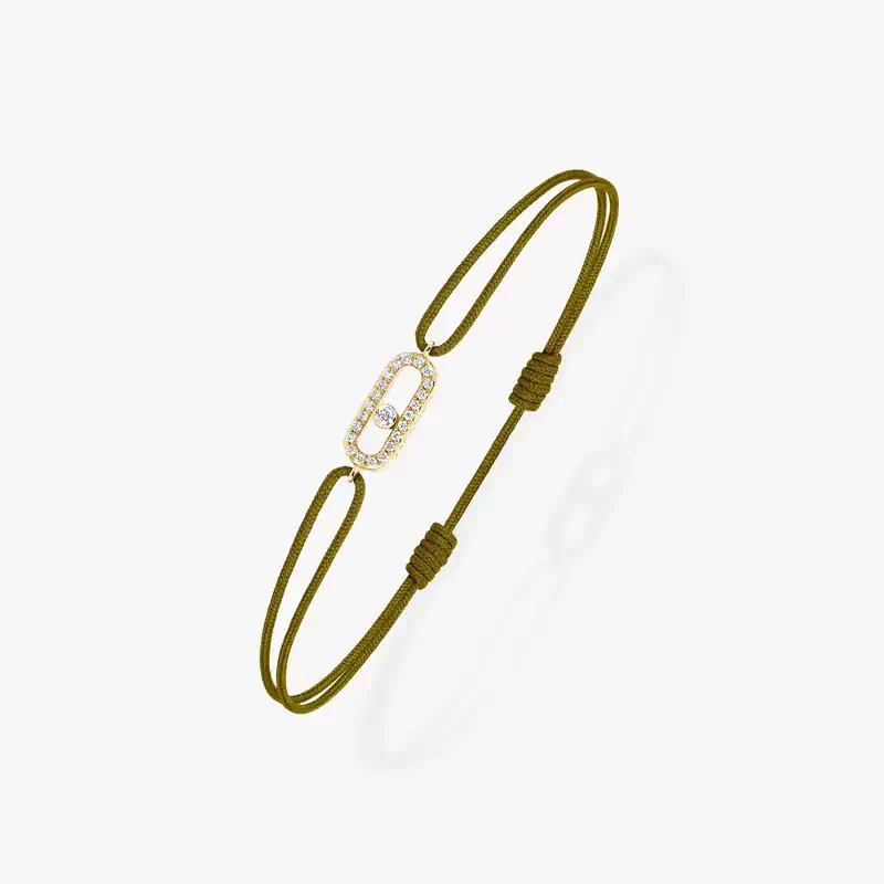 Move Uno khaki cord bracelet Yellow Gold For Her Diamond Bracelet 13860-YG
