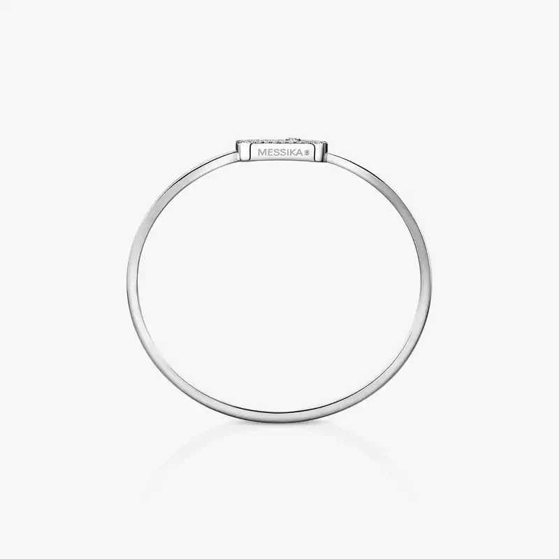 Bracelet Femme Or Blanc Diamant Jonc Flex Move Uno Pavé MM 12057-WG
