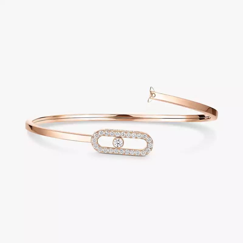 Pulsera Mujer Oro rosa Diamante Esclava Flex Move Uno Pavé MM 12057-PG