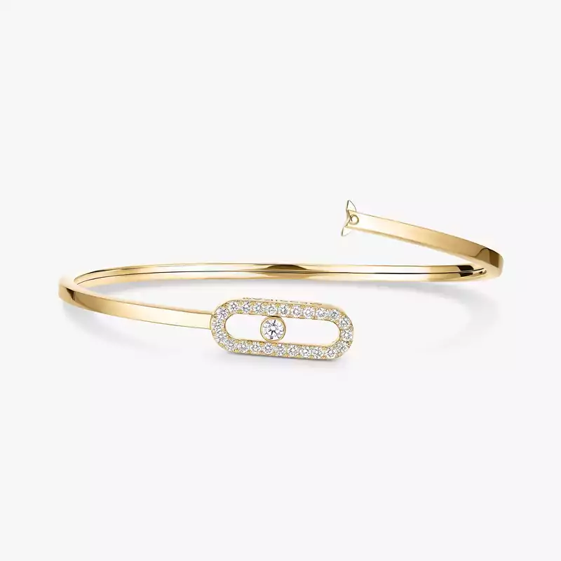 Move Uno pavé flex bangle medium Yellow Gold For Her Diamond Bracelet 12057-YG