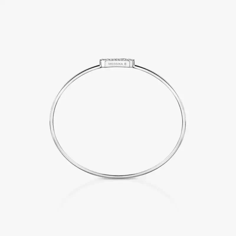 Bracelet Femme Or Blanc Diamant Jonc Flex Move Uno Pavé 11134-WG