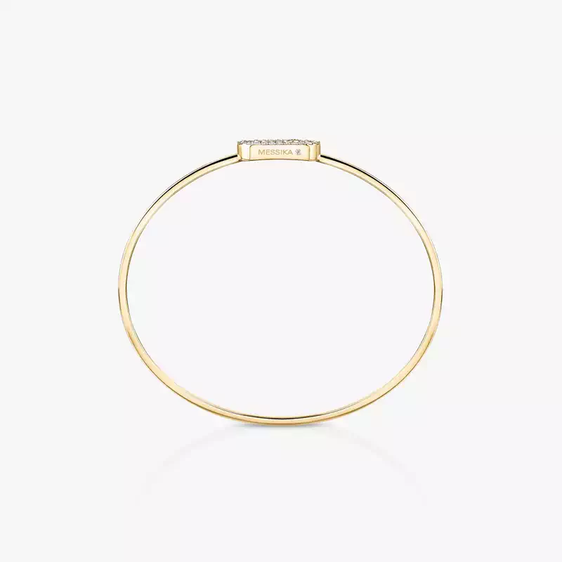 Bracelet Femme Or Jaune Diamant Jonc Flex Move Uno Pavé 11134-YG